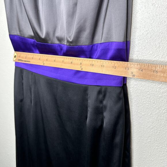 NWT Abaete Silk Gray Purple Black Camilla Sleeveless Colorblock Dress 2 - Picture 10 of 10